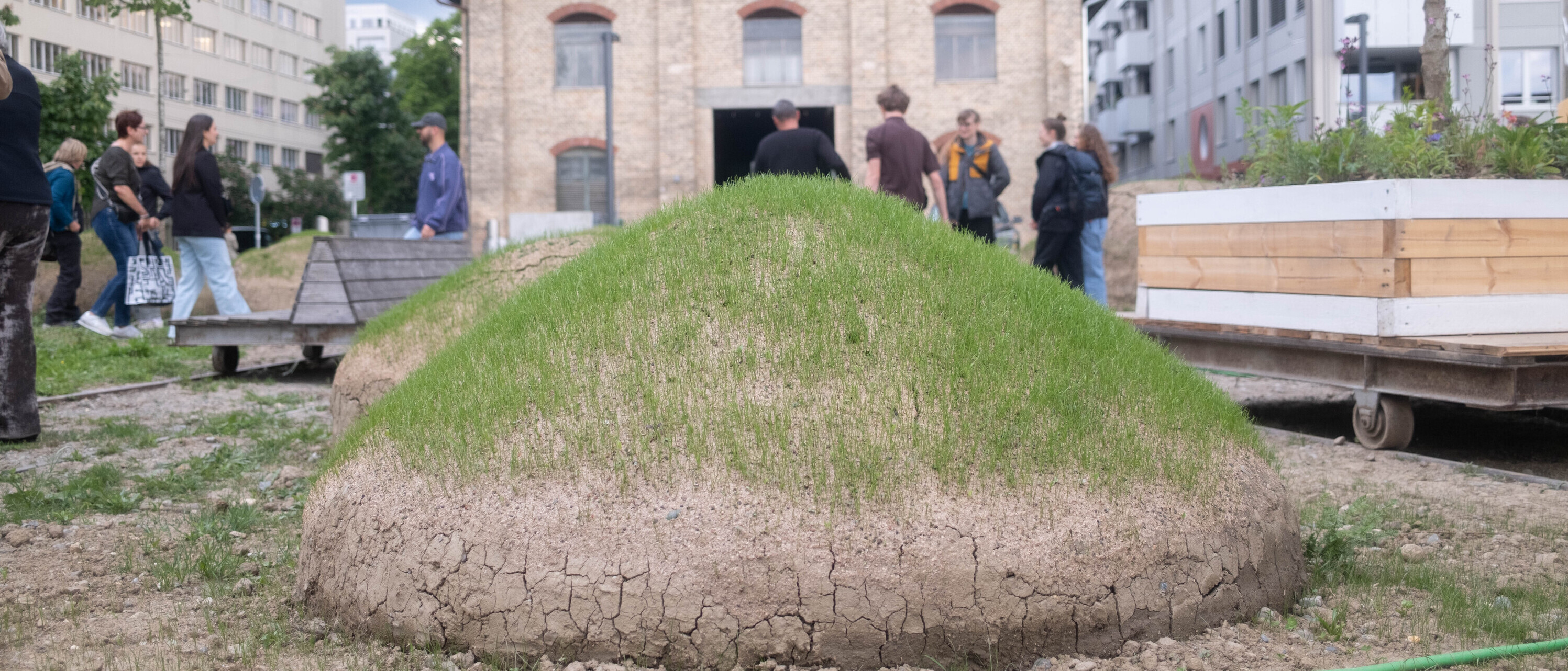 Studierende der Landschaftsarchitektur gestalten Brache Y in Zürich (Foto: Sven Sari-Schnyder) Studierende der Landschaftsarchitektur gestalten Brache Y in Zürich (Foto: Sven Sari-Schnyder)