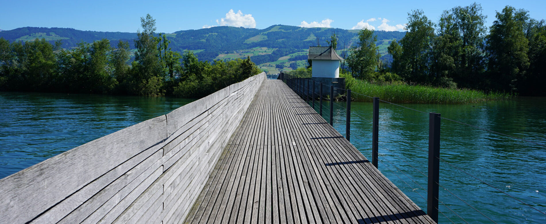 Campus Rapperswil: Holzsteg nach Hurden Campus Rapperswil: Holzsteg nach Hurden