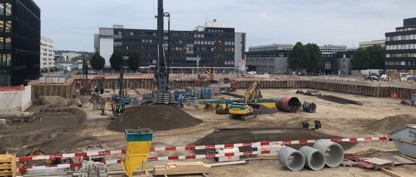 Pfahlversuche Three Point in Dübendorf (ZH) (2020), Pfahlversuche für die höchsten Wohngebäuden der Schweiz. Kunde: Ghelma Spezialtiefbau AG