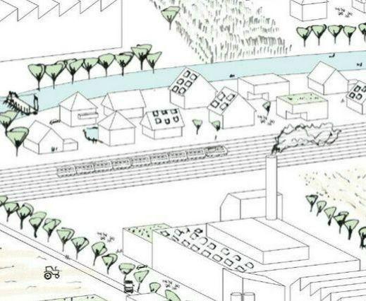 Siedllung mit Bäumen